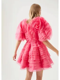 Aje Armour Ruffle Mini Dress Pink Size AU 14 for rent on The Volte - image 3