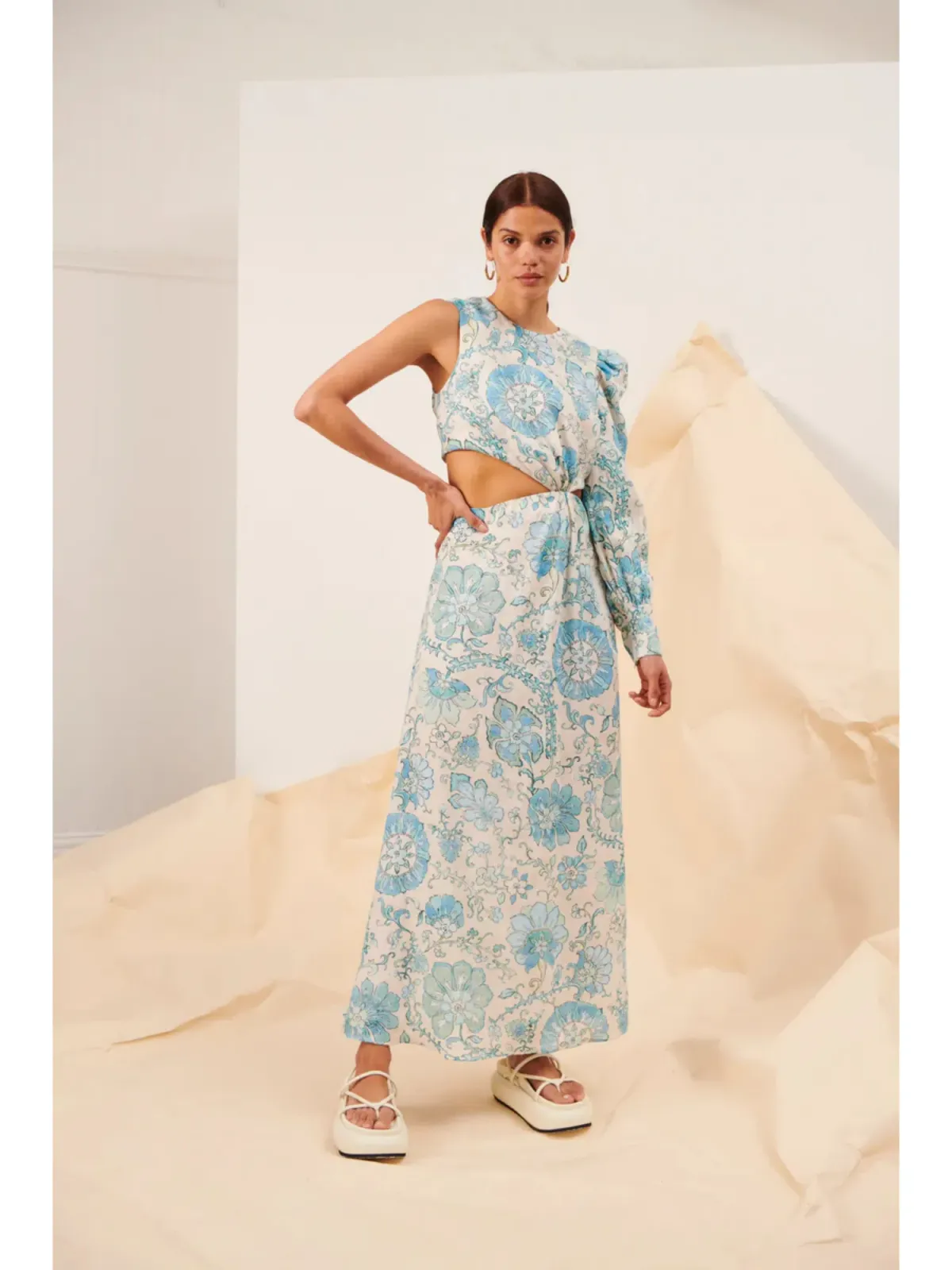 Kate Ford Nemea Opened Gown Floral Print Size AU 4 for rent on The Volte - main image