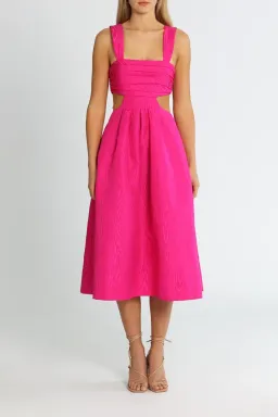 Rebecca Vallance Frenchy Cut Out Midi Dress Pink Size 12 for rent on The Volte - image 1