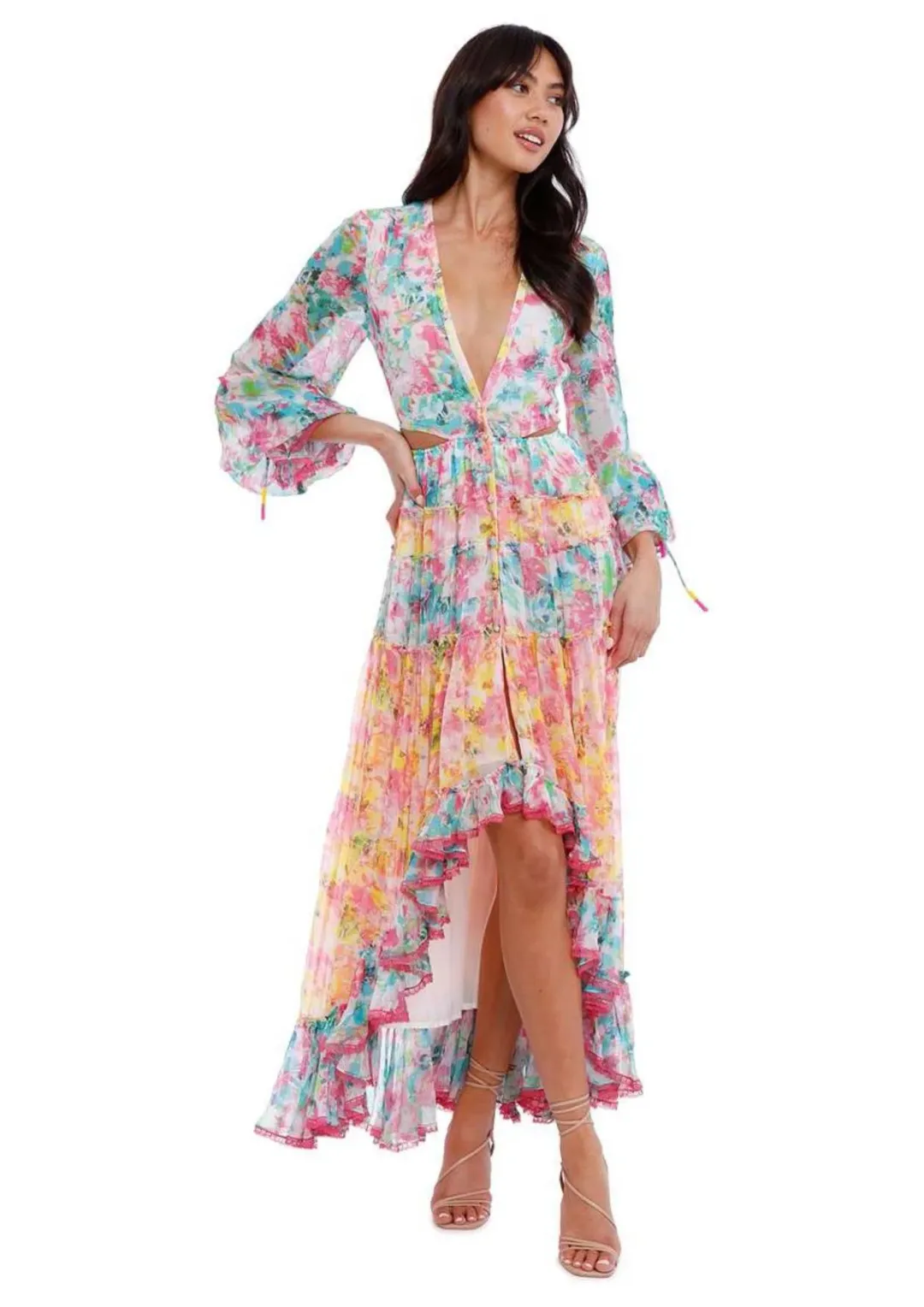 Rococo Sand Nesh Dress in Floral Size 8 for rent on The Volte - main image