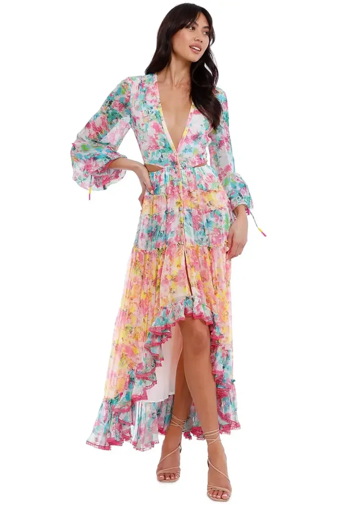 Rococo Sand Nesh Dress in Floral Size 8 for rent on The Volte - main image