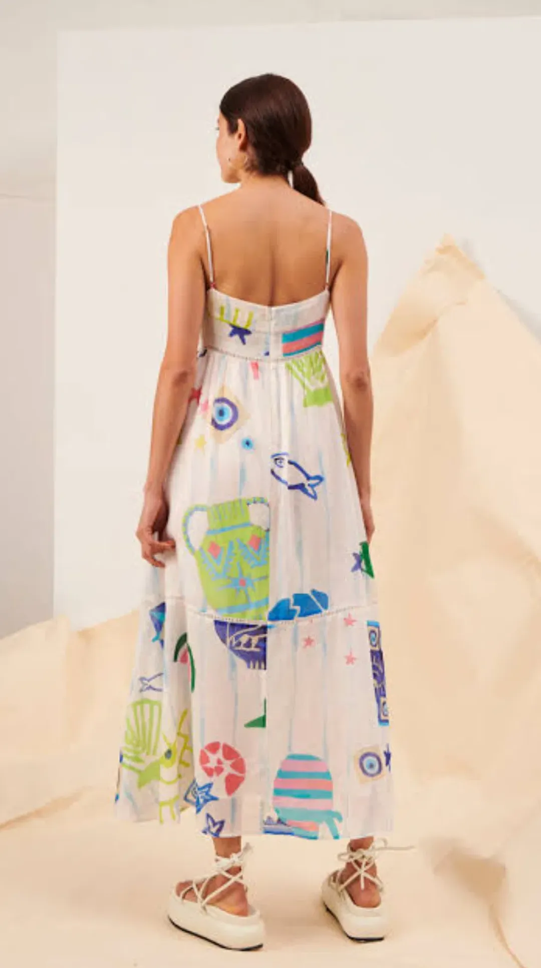 Kate Ford Pella Ladder Bustier Midi Dress in Pallas Size 3 / L / AU 12  for rent on The Volte - main image