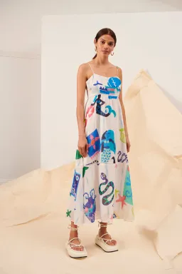 Kate Ford Pella Ladder Bustier Midi Dress in Pallas Size 3 / L / AU 12  for rent on The Volte - image 1