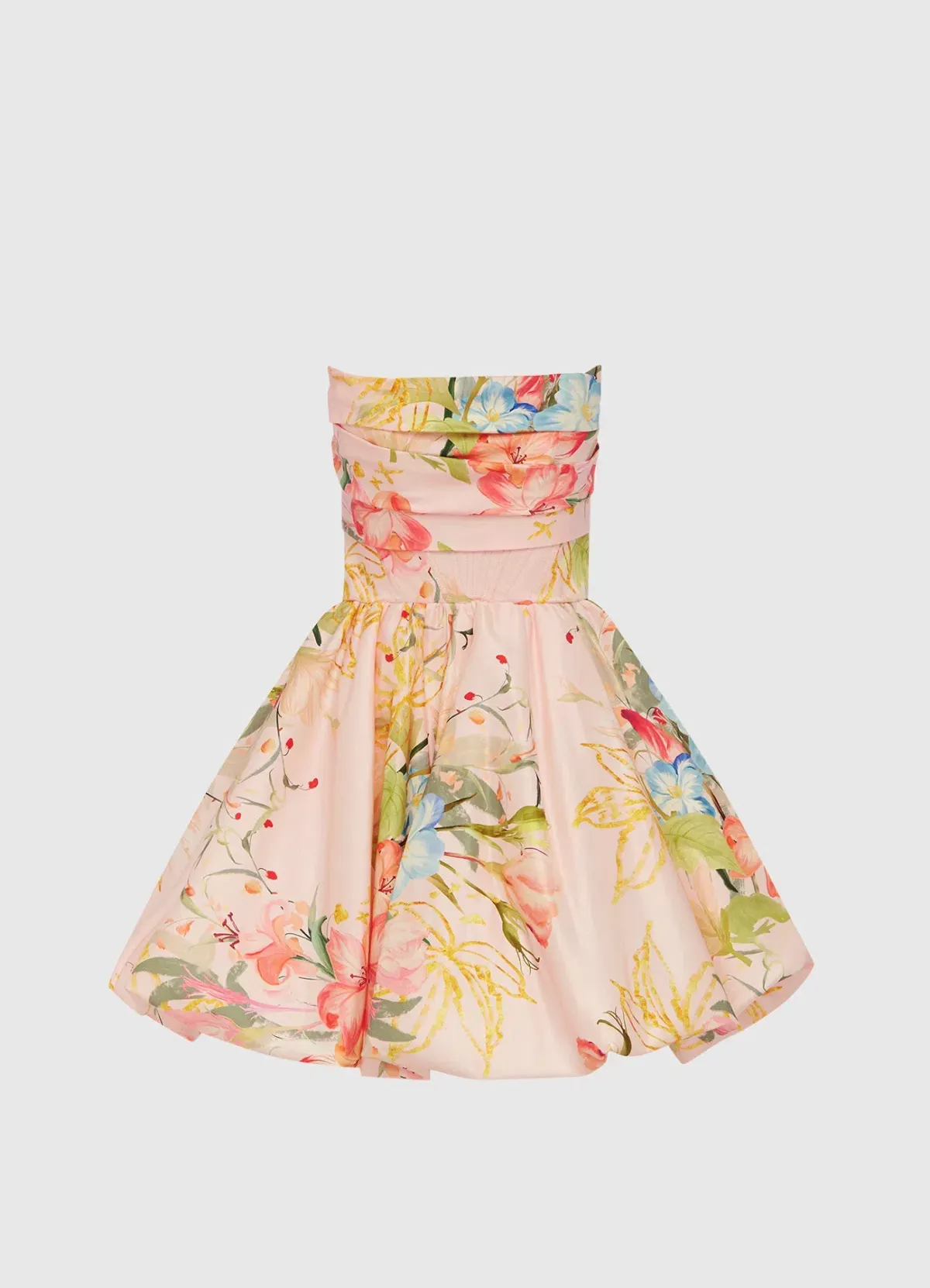 Leo Lin Katy Bustier Mini Dress Opulent Print In Blush Size 16 for rent on The Volte - main image