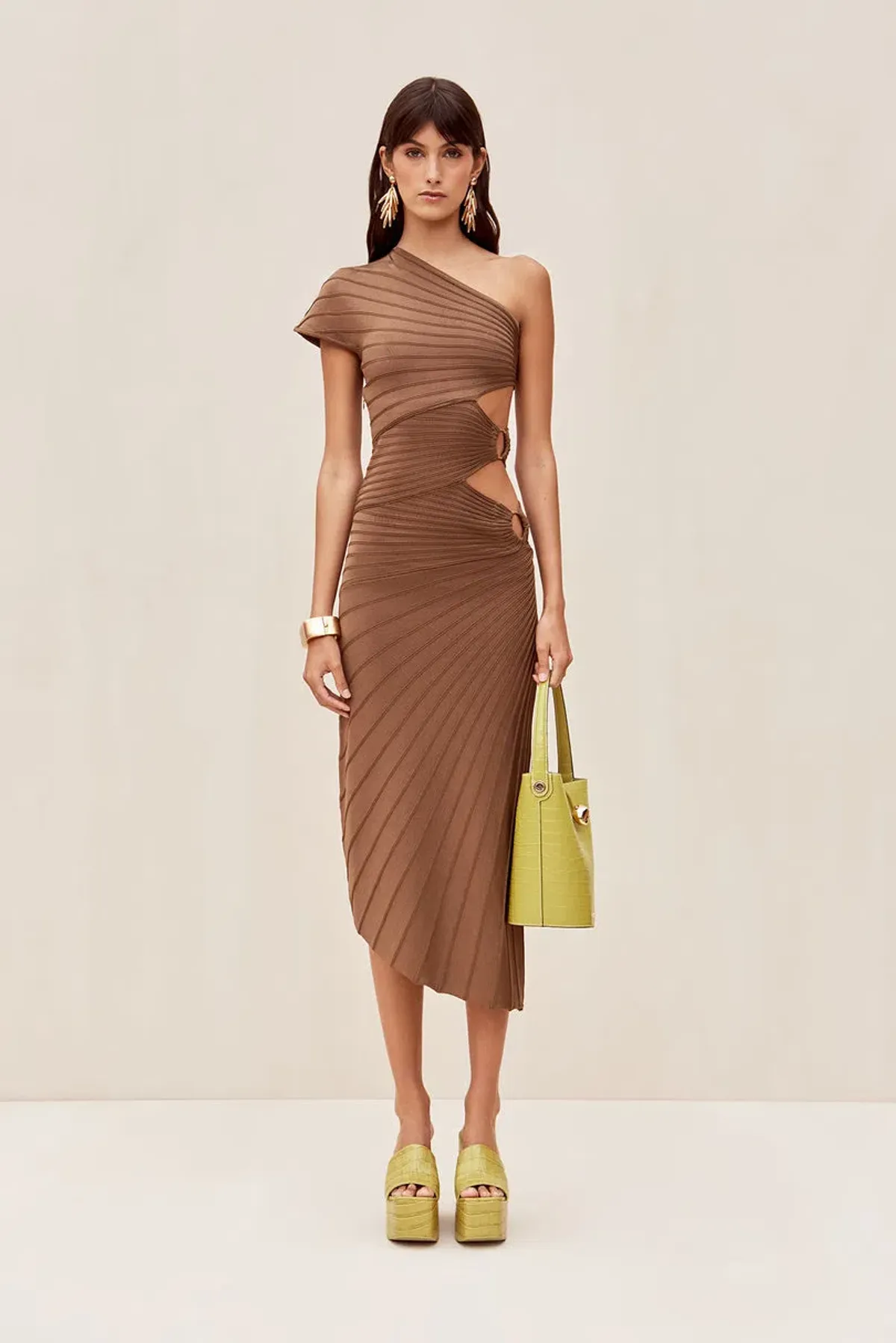 Cult Gaia Lurenz  Midi Dress Affogato Size XS/AU 6 for rent on The Volte - main image