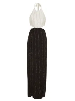 Dion Lee Pinstripe Tie Gown Black/Ivory Size 8 for rent on The Volte - image 4