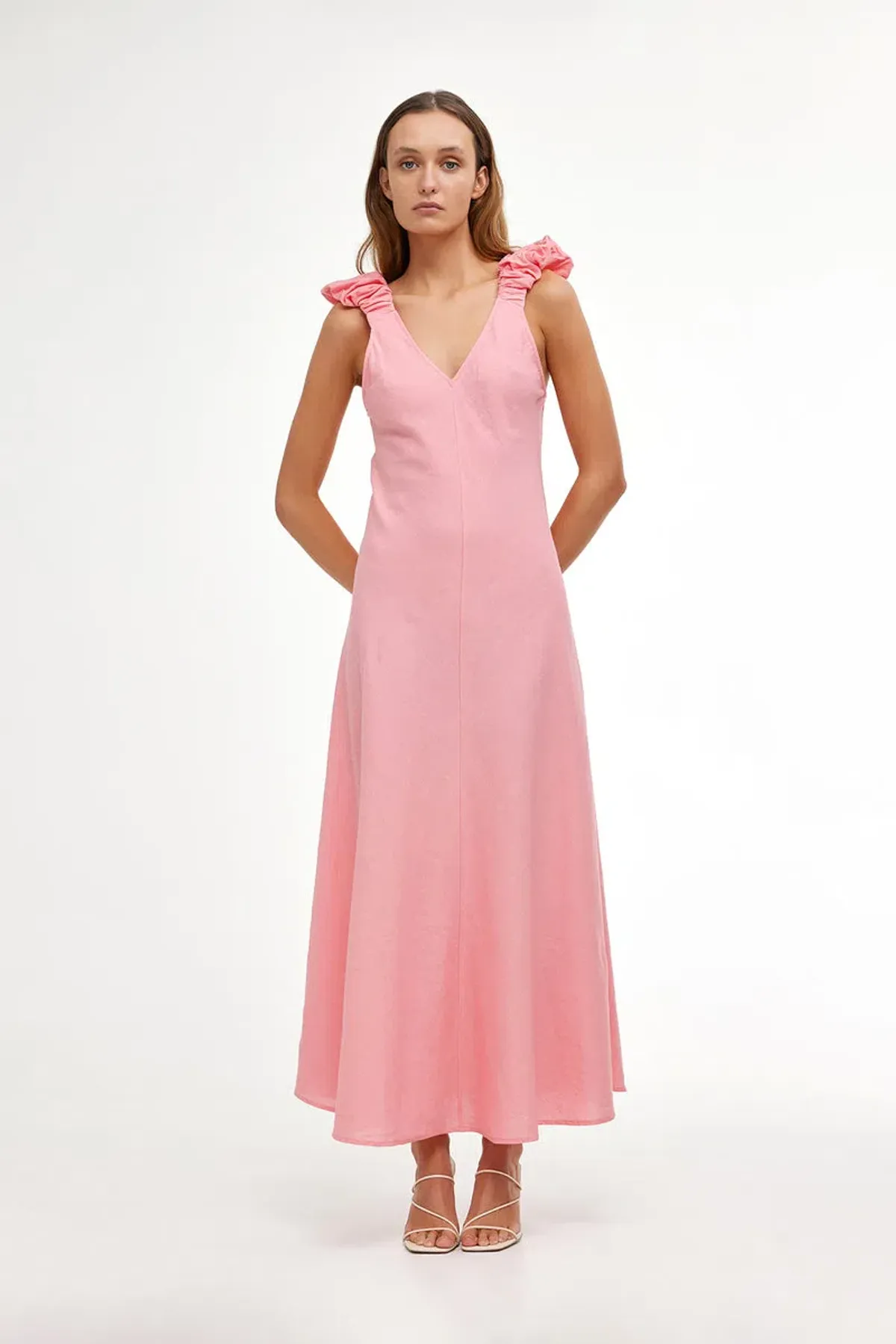Kinney Paloma Dress In Coral Size L/Au 12  for rent on The Volte - main image