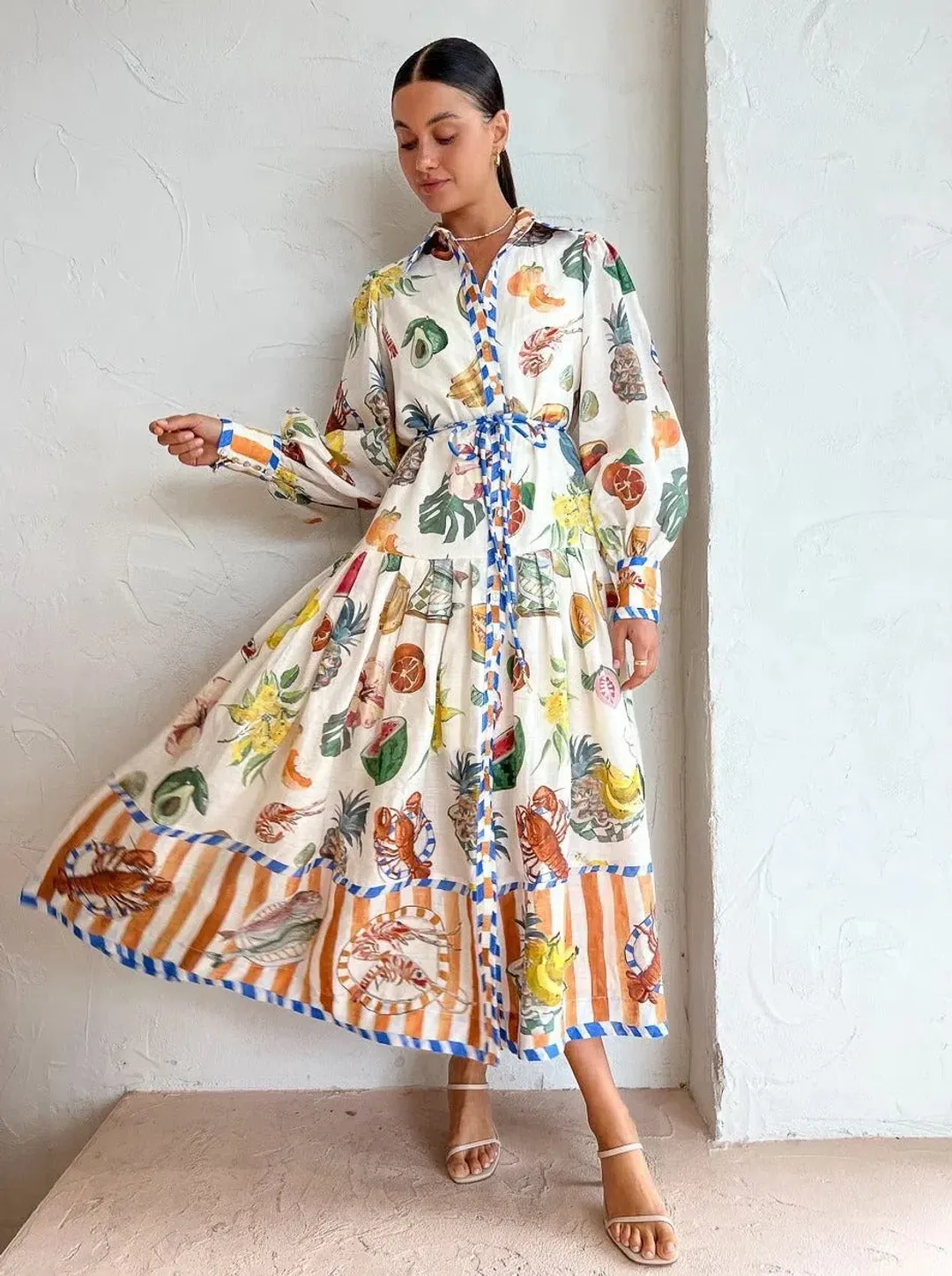 Alemais Theo Shirt Dress Multi Print Size 10 for rent on The Volte - main image