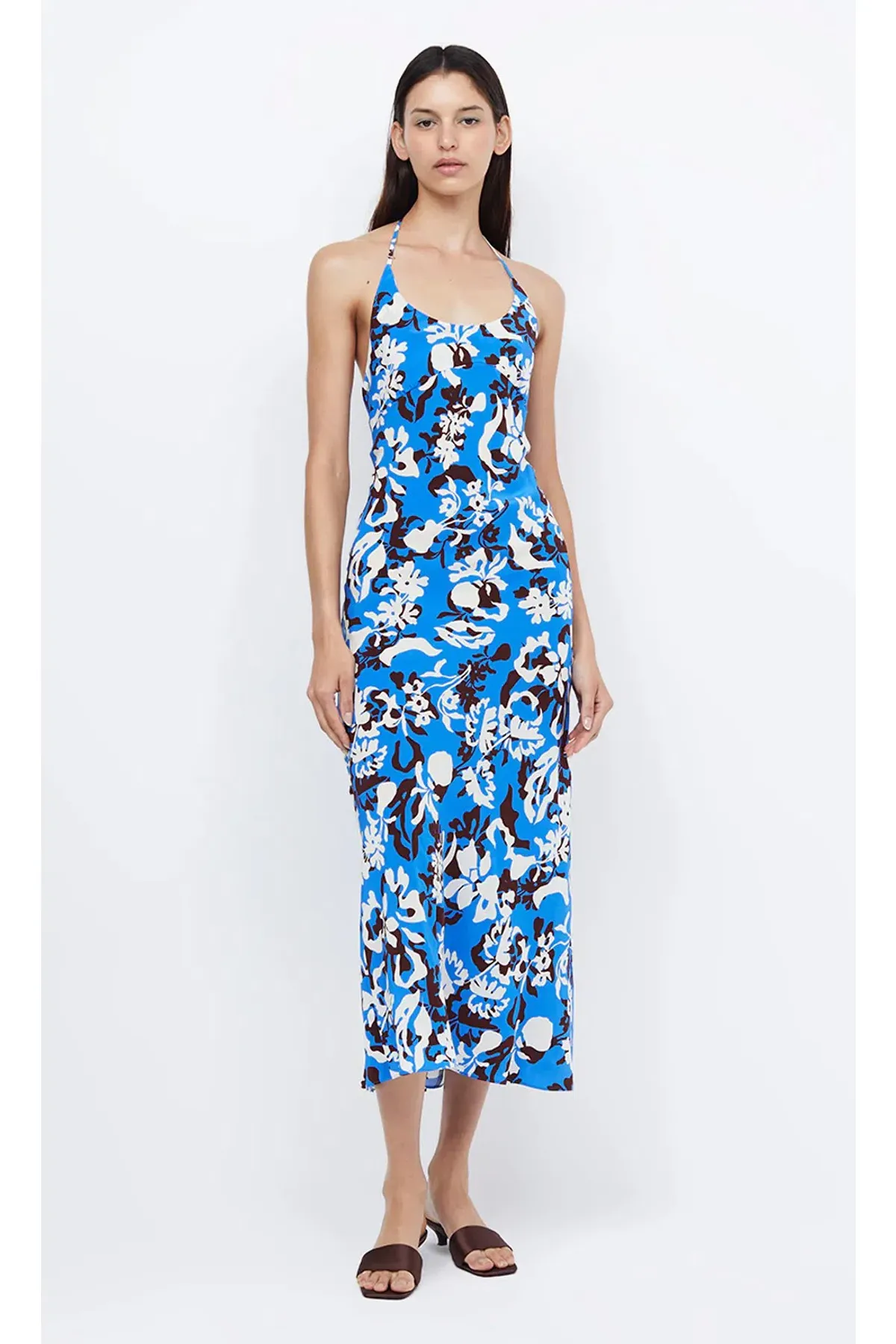 Bec & Bridge Clarisse Halter Maxi Dress in Blue Lagoon Hawaiian Floral Size 10 for rent on The Volte - main image
