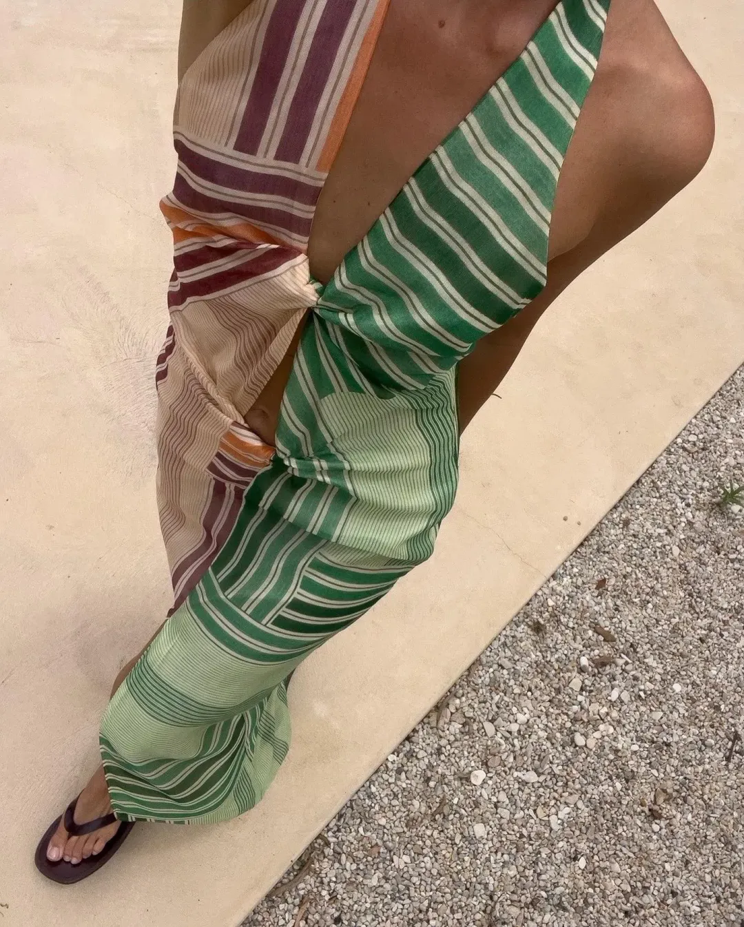 Sir the Label Marisol Twist Midi Dress Multi Print Size 8 for rent on The Volte - main image