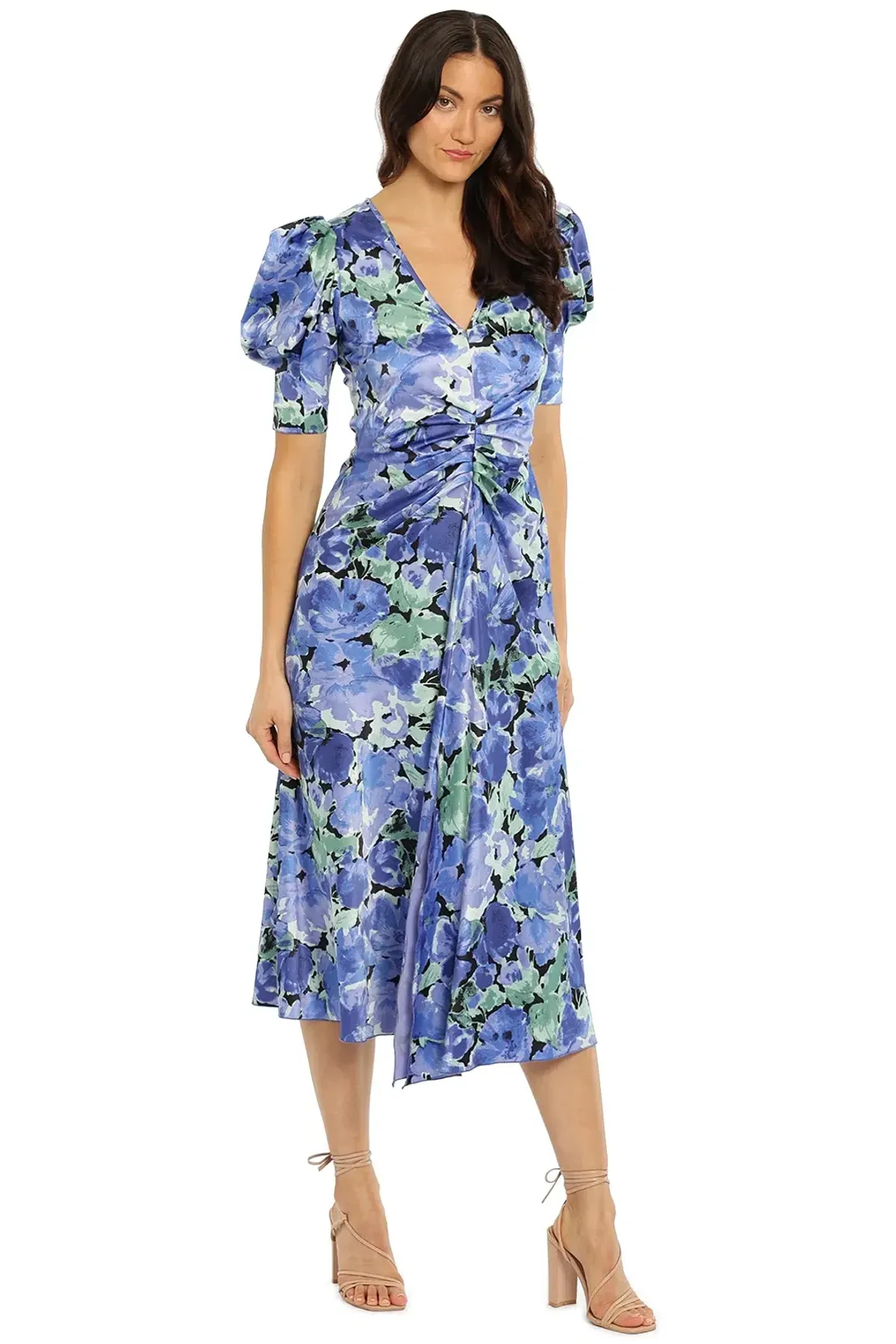 Rotate By Birger Christensen Sierina Dress in Blue Floral Size 12 for rent on The Volte - main image