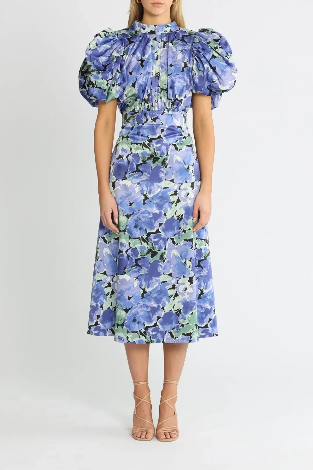 Rotate By Birger Christensen Dawn Baja Blue Dress Print Size 12 for rent on The Volte - main image