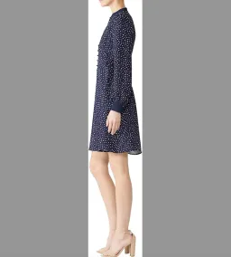 Kate Spade New York Lips Crepe Long Sleeve Mini Dress in Navy Blue Size 6 for rent on The Volte - image 4