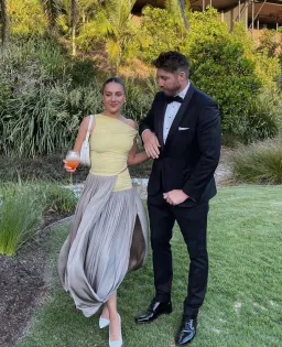 Bec & Bridge Serene Boatneck Maxi Dress in Yellow Citrus/Taupe Size 8 for rent on The Volte - image 3