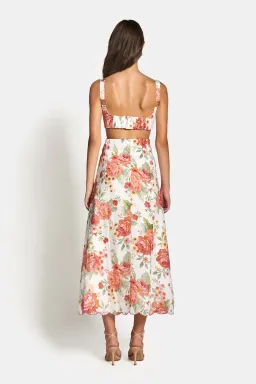 Sofia the Label Delilah Cut Out Midi Dress in Sunset Floral Size 8  for rent on The Volte - image 2