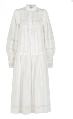 Shona Joy Lucia Balloon Sleeve Frill Midi Dress in Ivory Size 12 for rent on The Volte - image 5