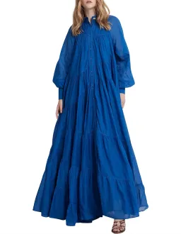 Aje Musing Smock Maxi Dress Blue Size 8 for rent on The Volte - image 1
