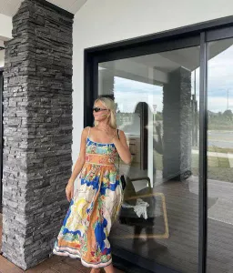 Zimmermann Alight Picnic Midi Dress Nautical Map Size 0 / AU 8 for rent on The Volte - image 1