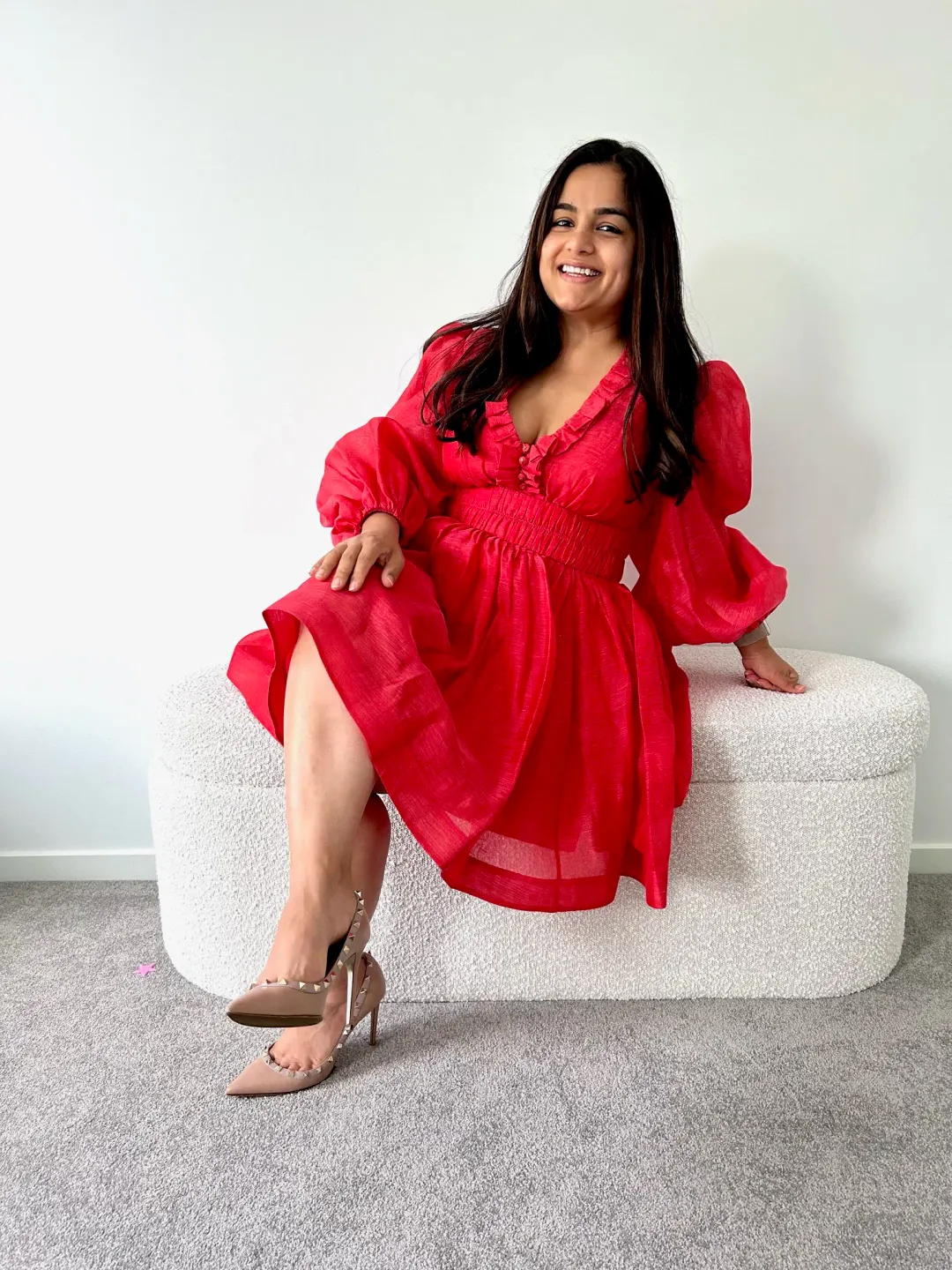 Zimmermann Prima Mini Dress in Red Size 3 / AU 14 for rent on The Volte - main image