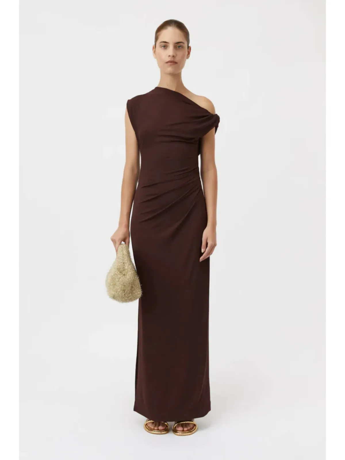 Camilla and Marc Annalise Dress Chocolate Brown Size AU 12 for rent on The Volte - main image