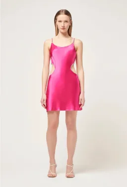 Michael Lo Sordo Luna Cut Out Crystalline Bias Mini Dress White Size 12 for rent on The Volte - image 2