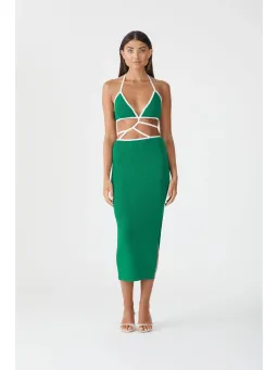 San Slone Gabby Midi Dress Green Size XS / AU 6  for rent on The Volte - image 1