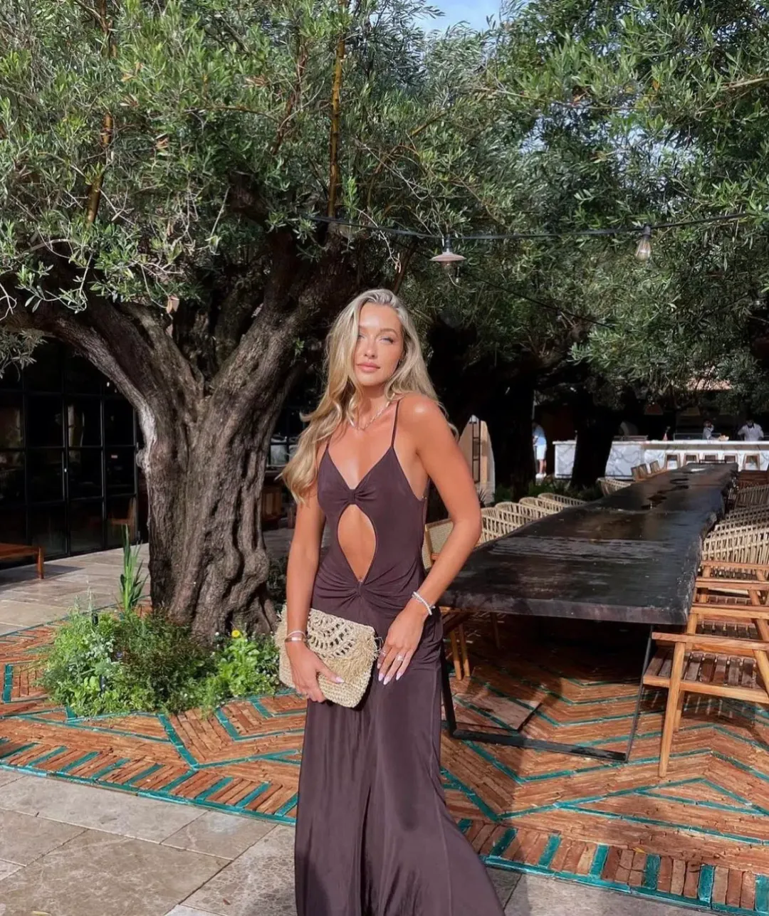 One Mile Sammy Maxi Dress in Brown Size AU 8 for rent on The Volte - main image