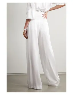 Michael Lo Sordo Relaxed Silk Boy Pant White Size AU 8  for rent on The Volte - image 2