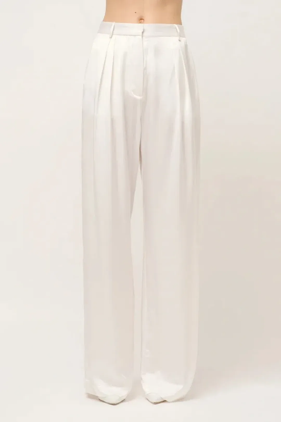 Michael Lo Sordo Relaxed Silk Boy Pant White Size AU 8  for rent on The Volte - main image