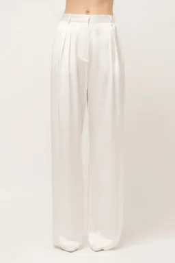 Michael Lo Sordo Relaxed Silk Boy Pant White Size AU 8  for rent on The Volte - image 3
