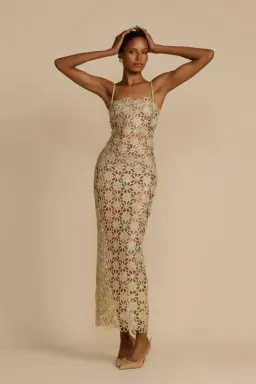 Arcina Ori Kendra Dress Gold Size 8 for rent on The Volte - image 1