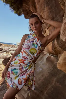 Sonya Moda Nour De La Mer Mini Dress Multi Print Size 10 for rent on The Volte - image 3