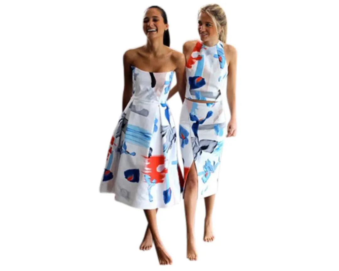 Nicholas Iris Floral Strapless Midi Dress Print Size 10 for rent on The Volte - main image