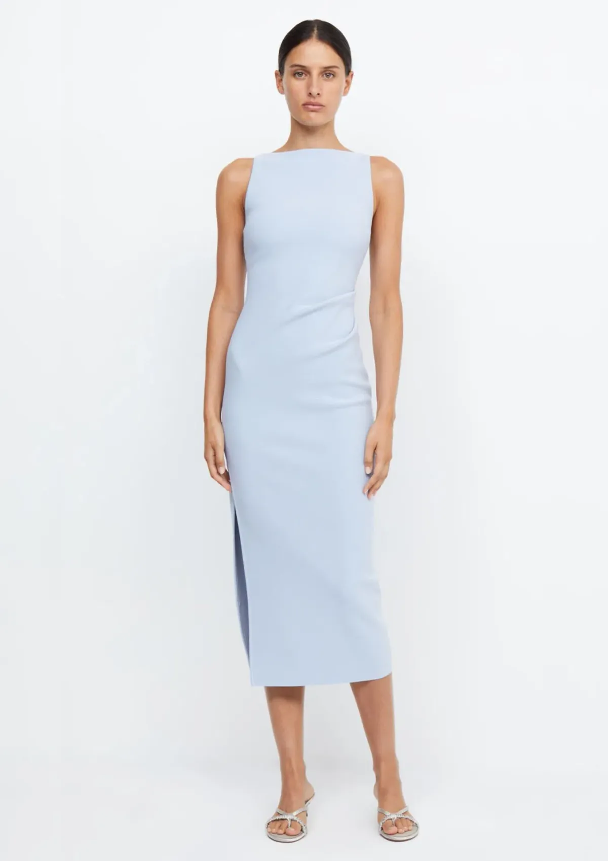 Bec & Bridge Be Mine Tuck Midi Dress Dusty Blue Size 8 for rent on The Volte - main image