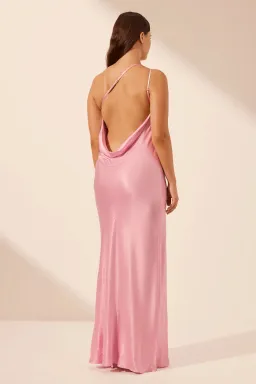 Shona Joy La Lune One Shoulder Cowl Back Maxi Dress Pink Size 12 for rent on The Volte - image 4