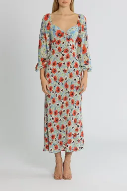 Rixo London Gio Neckline Midi Dress Floral Size 12 for rent on The Volte - image 1