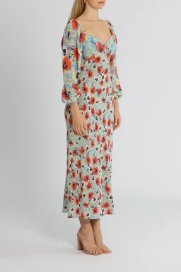 Rixo London Gio Neckline Midi Dress Floral Size 12 for rent on The Volte - image 2
