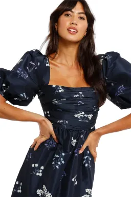 Self Portrait Vintage Floral Midi Dress in Navy Size 8 for rent on The Volte - image 4