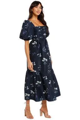 Self Portrait Vintage Floral Midi Dress in Navy Size 8 for rent on The Volte - image 2