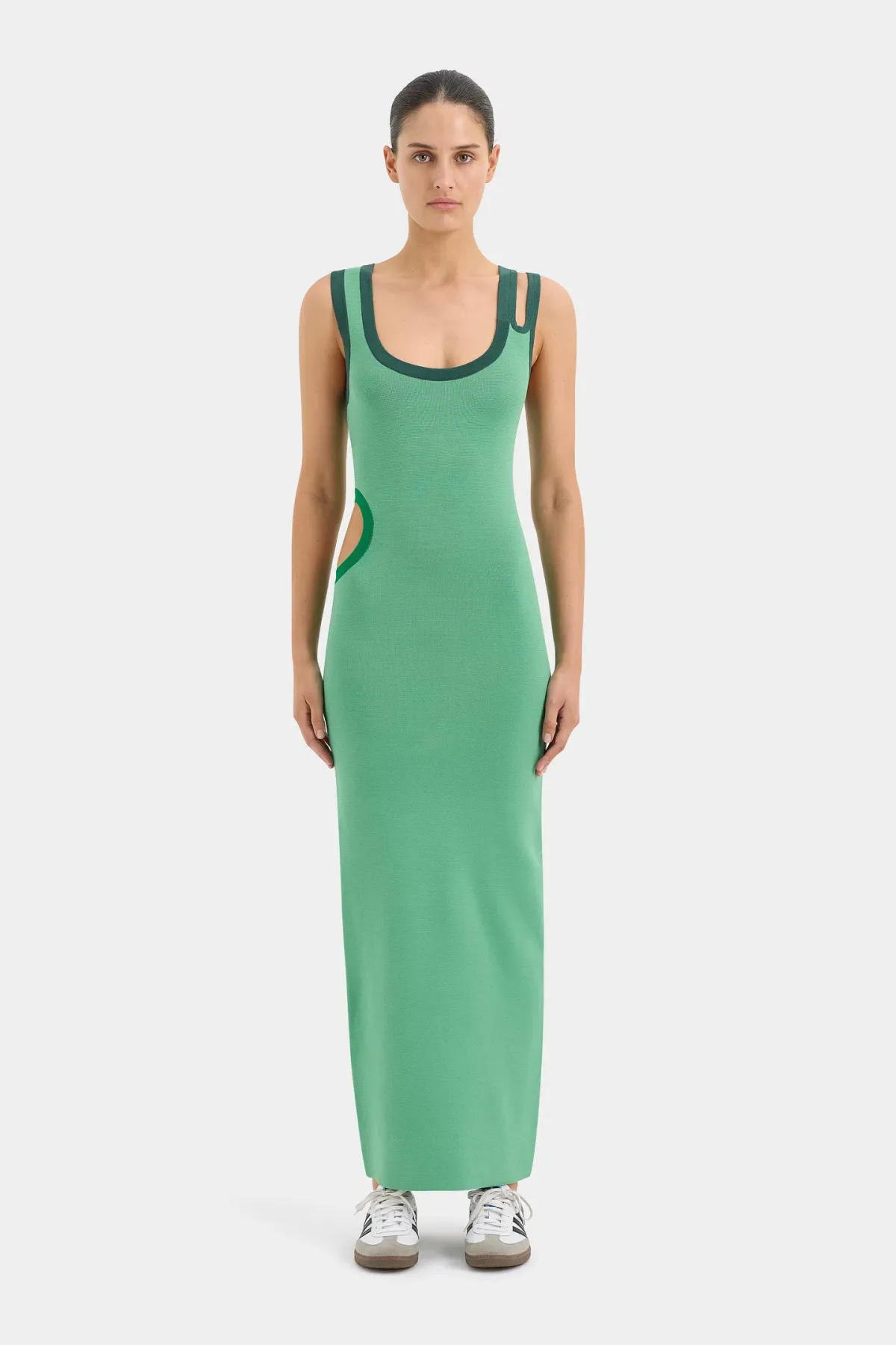 Sir the Label Salvador Cut Out Midi Dress Emerald Size 8  for rent on The Volte - main image