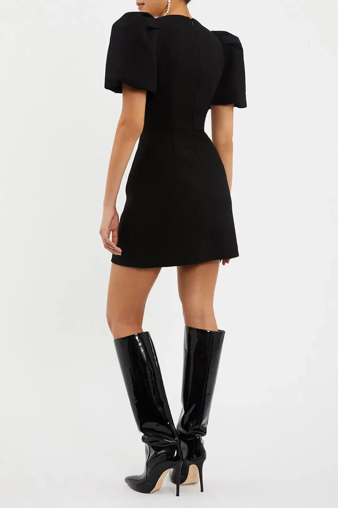 Rebecca Vallance Yvonne Bow Mini Dress in Black Size 10 for rent on The Volte - main image