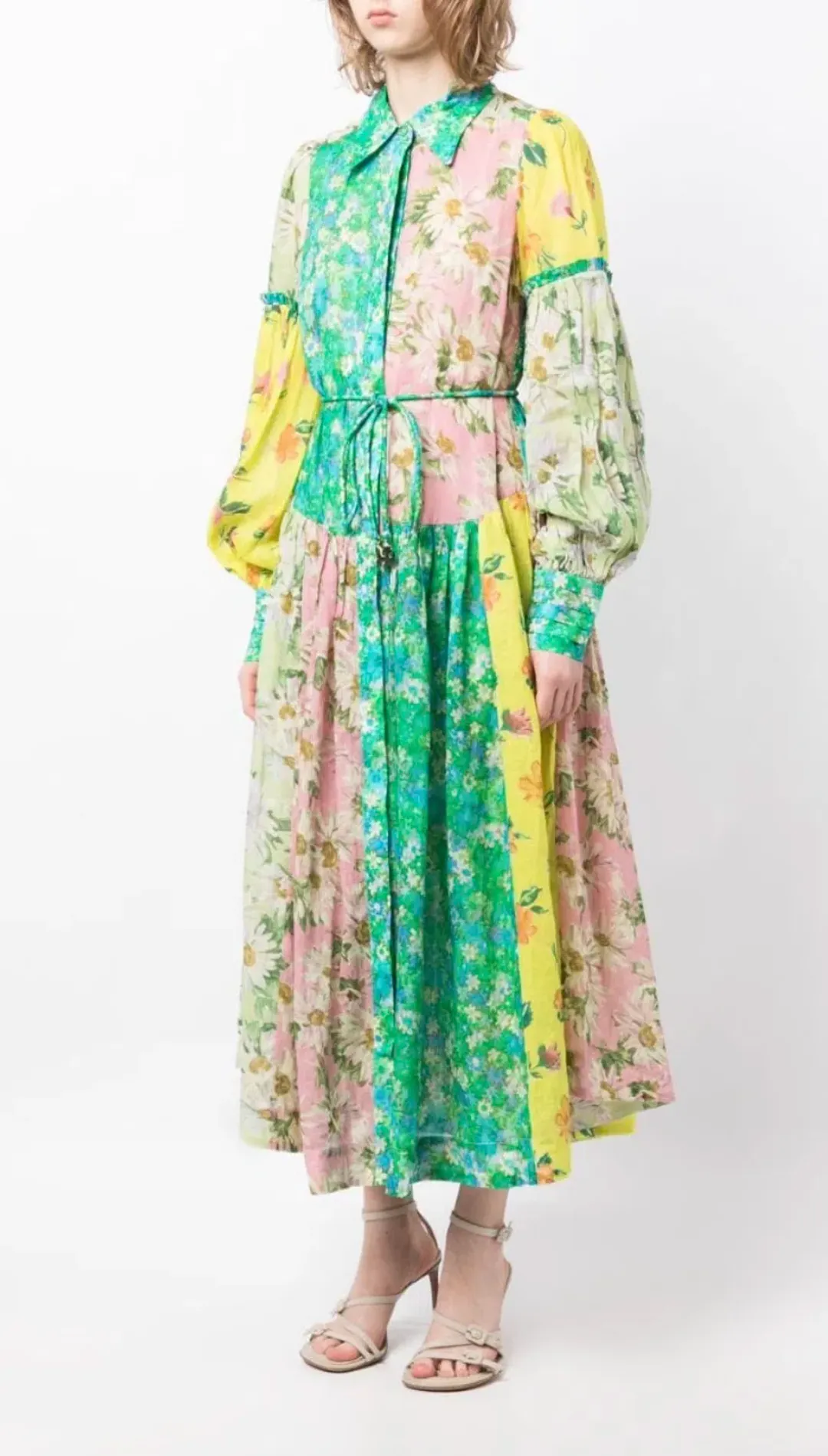 Alemais Kenzie Patchwork Shirtdress Multi Size 16 for rent on The Volte - main image