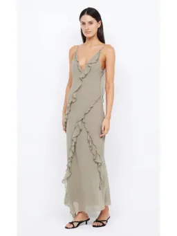 Bec & Bridge Gabriel Frill Maxi Dress Sage Size AU 8 for rent on The Volte - image 2