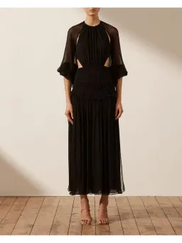 Shona Joy Safira Cut Out Backless Midi Dress in Black Size AU 10 for rent on The Volte - image 1