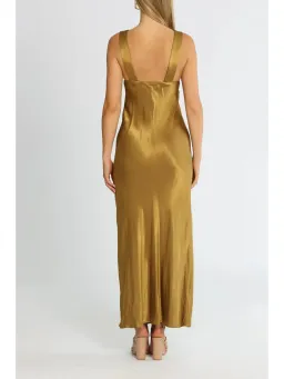 Shona Joy Giorgia Plunged Midi Dress in Olive Oil Size AU 14 for rent on The Volte - image 3