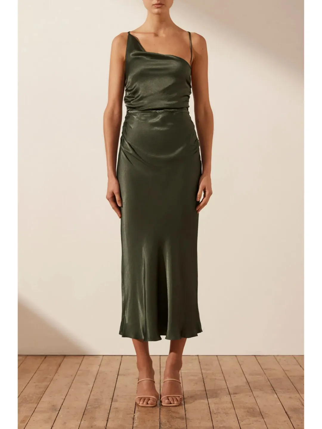 Shona Joy Giorgia Cowl Midi Dress in Forest Size AU 12 for rent on The Volte - main image