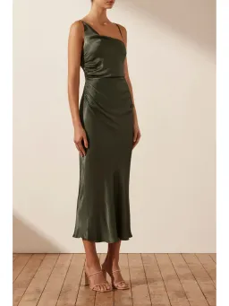 Shona Joy Giorgia Cowl Midi Dress in Forest Size AU 12 for rent on The Volte - image 2