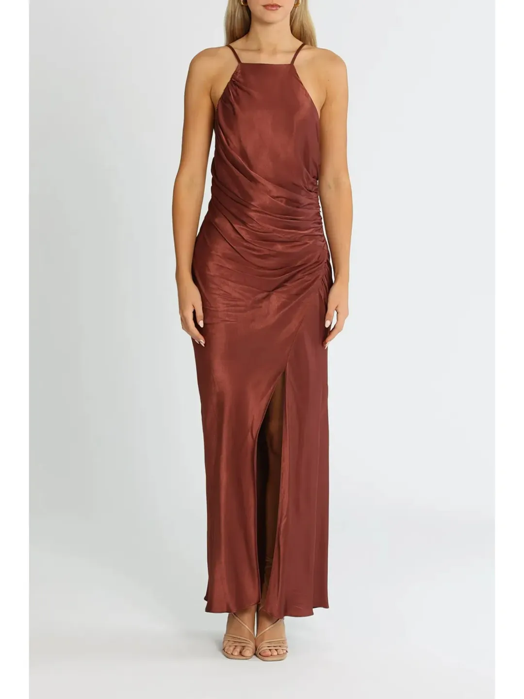 Shona Joy Thalia Bias Midi Dress in Sangria Size AU 8 for rent on The Volte - main image