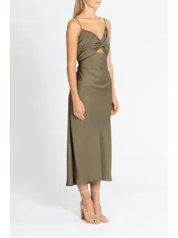 Shona Joy Luxe Twist Midi Dress in Pine Size AU 12 for rent on The Volte - image 2