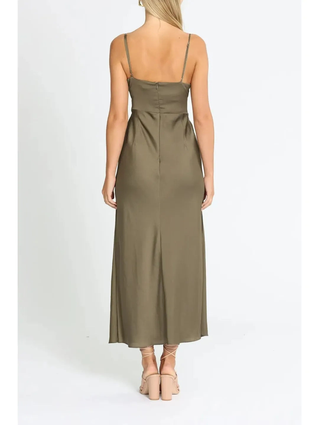 Shona Joy Luxe Twist Midi Dress in Pine Size AU 12 for rent on The Volte - main image